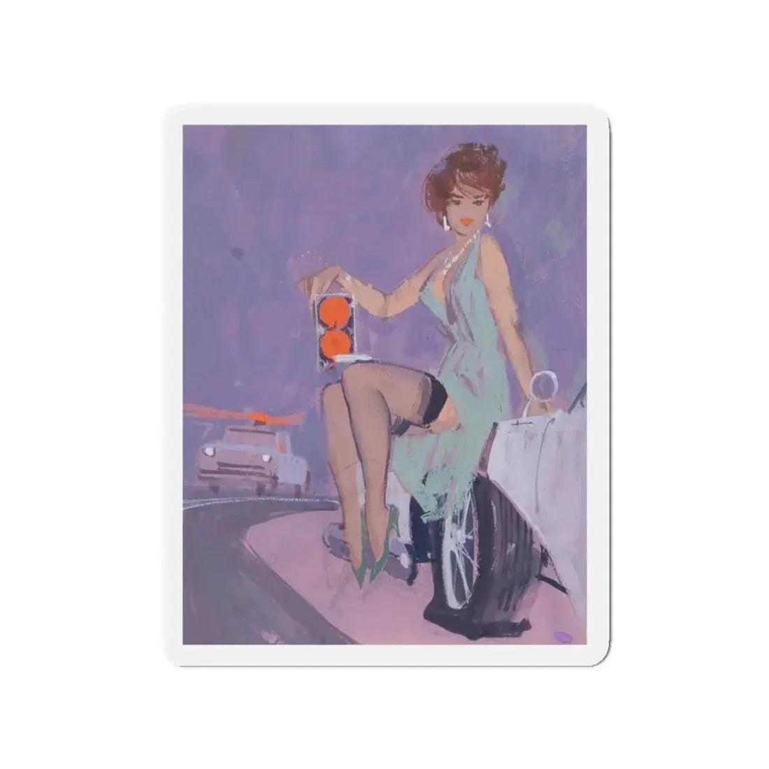 Stoplight (Magazine Illustration) Refrigerator Magnet 3 Inch Die-Cut - The Sticker Space