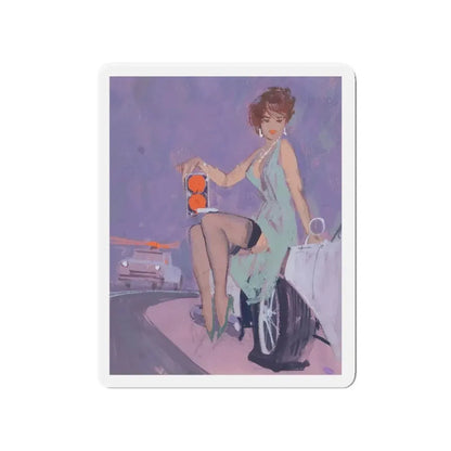 Stoplight (Magazine Illustration) Refrigerator Magnet 4 Inch Die-Cut - The Sticker Space