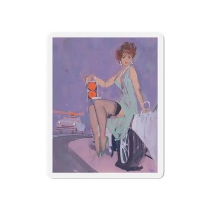 Stoplight (Magazine Illustration) Refrigerator Magnet 6 Inch Die-Cut - The Sticker Space