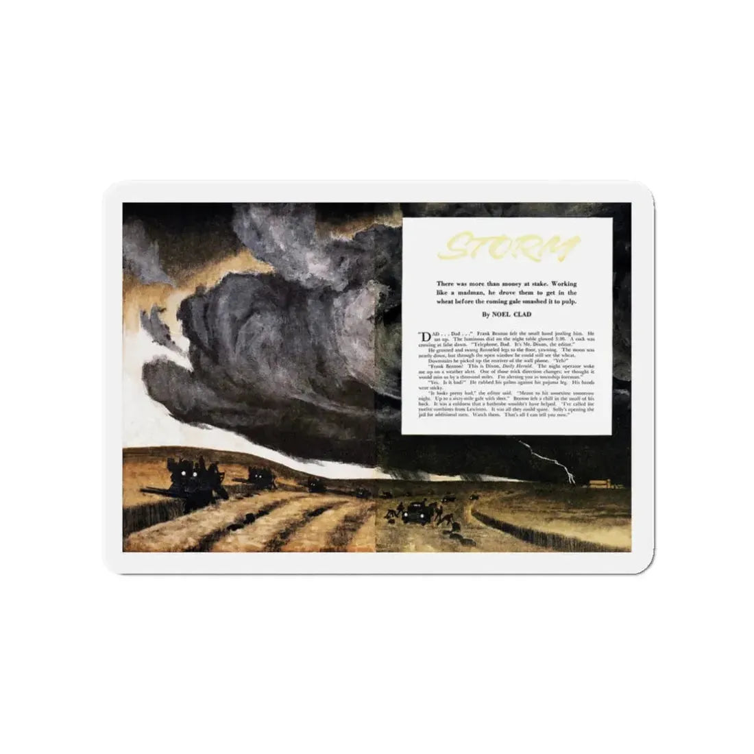 Storm, Blue Book Magazine, August 1954 (Magazine Illustration) Refrigerator Magnet 3 Inch Die-Cut - The Sticker Space