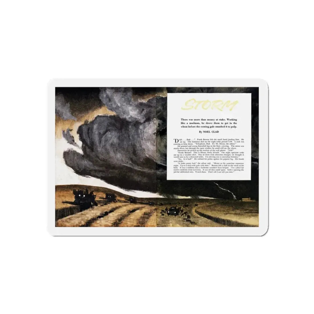 Storm, Blue Book Magazine, August 1954 (Magazine Illustration) Refrigerator Magnet 5 Inch Die-Cut - The Sticker Space