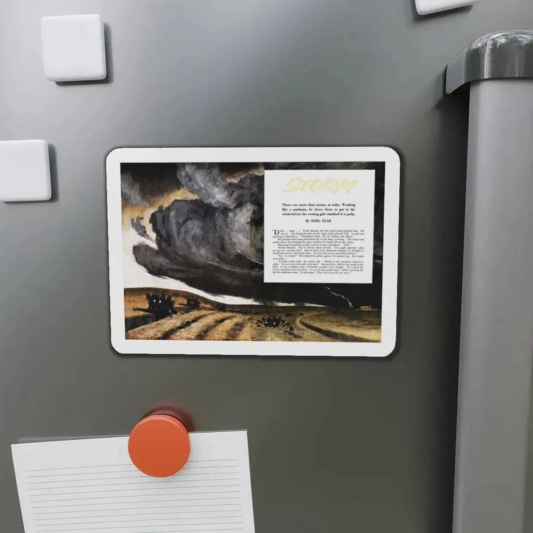 Storm, Blue Book Magazine, August 1954 (Magazine Illustration) Refrigerator Magnet - The Sticker Space