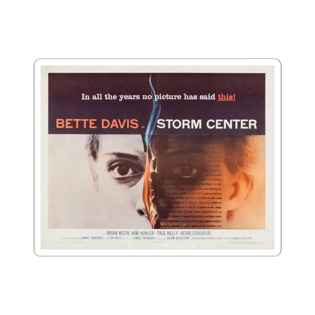 Storm Center 1956 v2 Movie Poster - STICKER Vinyl Kiss-Cut Decal 3 Inch White - The Sticker Space