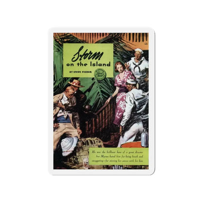 Storm on the Island (1), The American Magazine, July 1938 (Magazine Illustration) Refrigerator Magnet 3 Inch Die-Cut - The Sticker Space