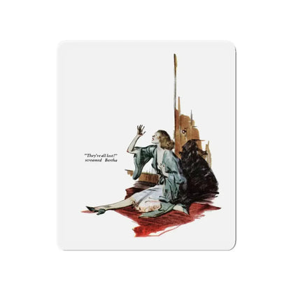 Storm on the Island (4), The American Magazine, July 1938 (Magazine Illustration) Refrigerator Magnet 4 Inch Die-Cut - The Sticker Space