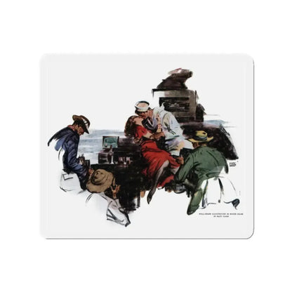 Storm on the Island (5), The American Magazine, July 1938 (Magazine Illustration) Refrigerator Magnet 2 Inch Die-Cut - The Sticker Space