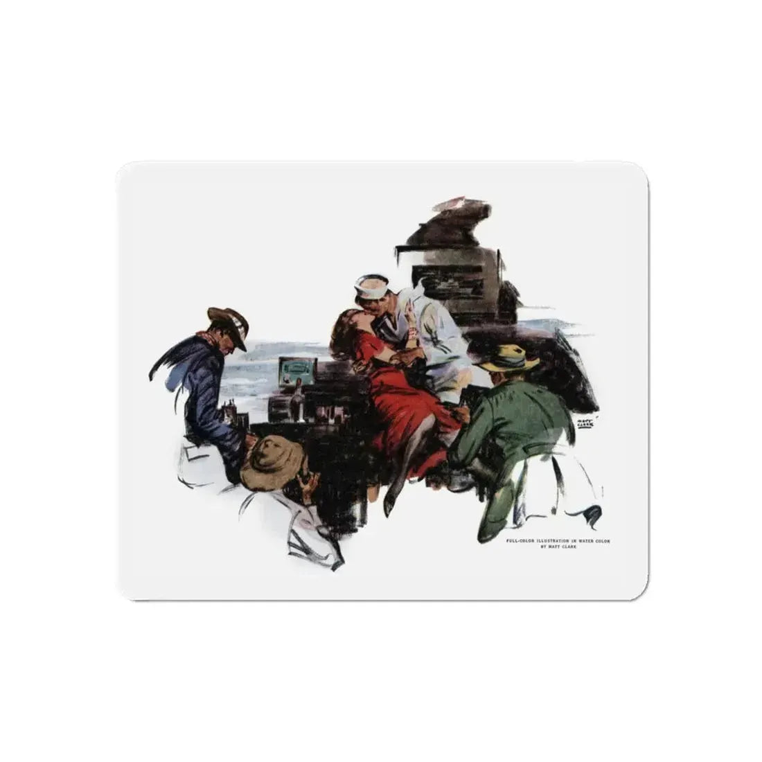 Storm on the Island (5), The American Magazine, July 1938 (Magazine Illustration) Refrigerator Magnet 6 Inch Die-Cut - The Sticker Space