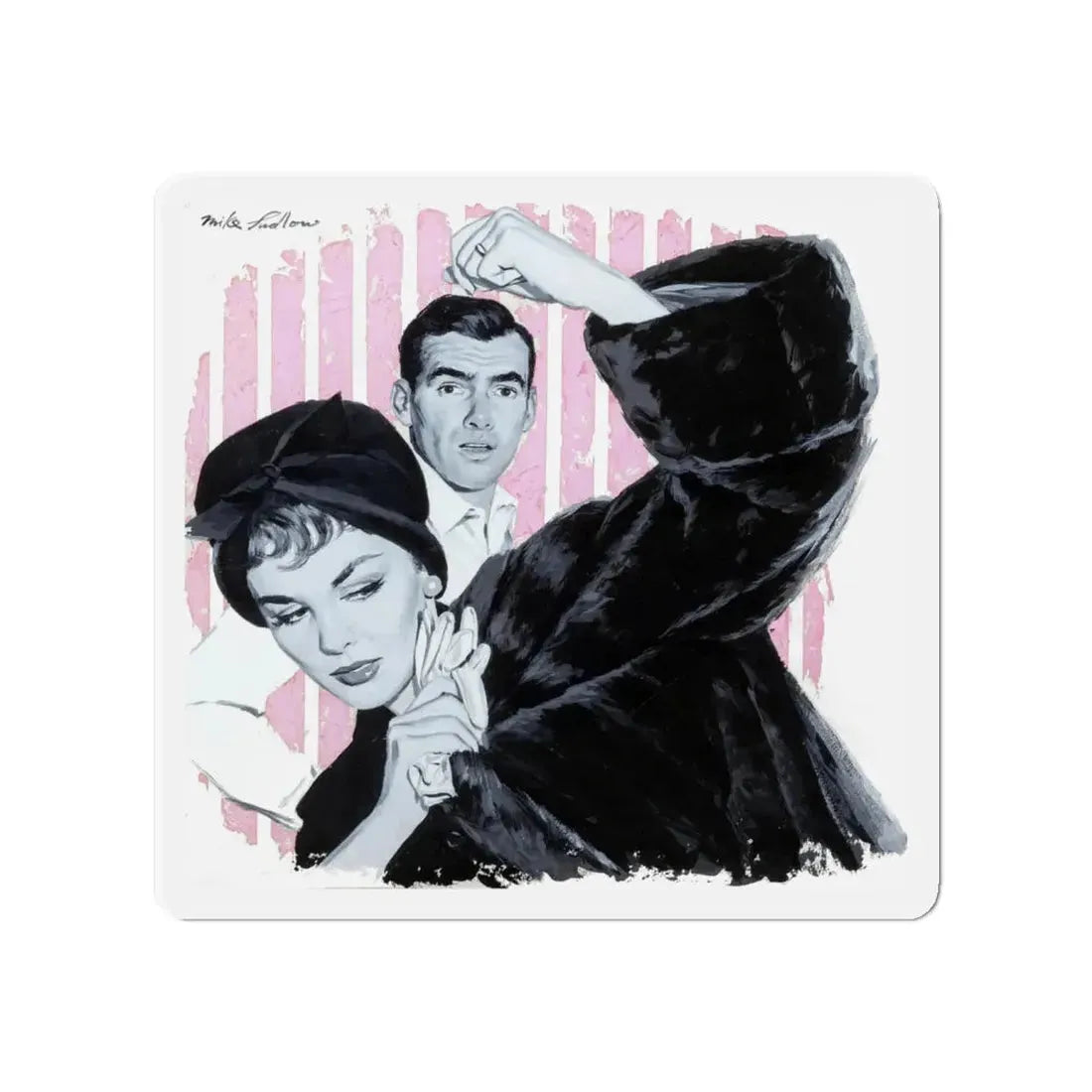 Stormy Day, Woman's Day, February 1959 (Magazine Illustration) Refrigerator Magnet 4 Inch Die-Cut - The Sticker Space