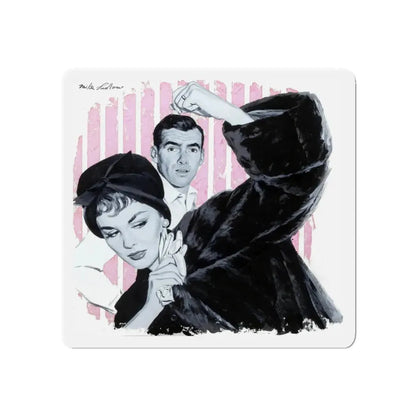 Stormy Day, Woman's Day, February 1959 (Magazine Illustration) Refrigerator Magnet 5 Inch Die-Cut - The Sticker Space