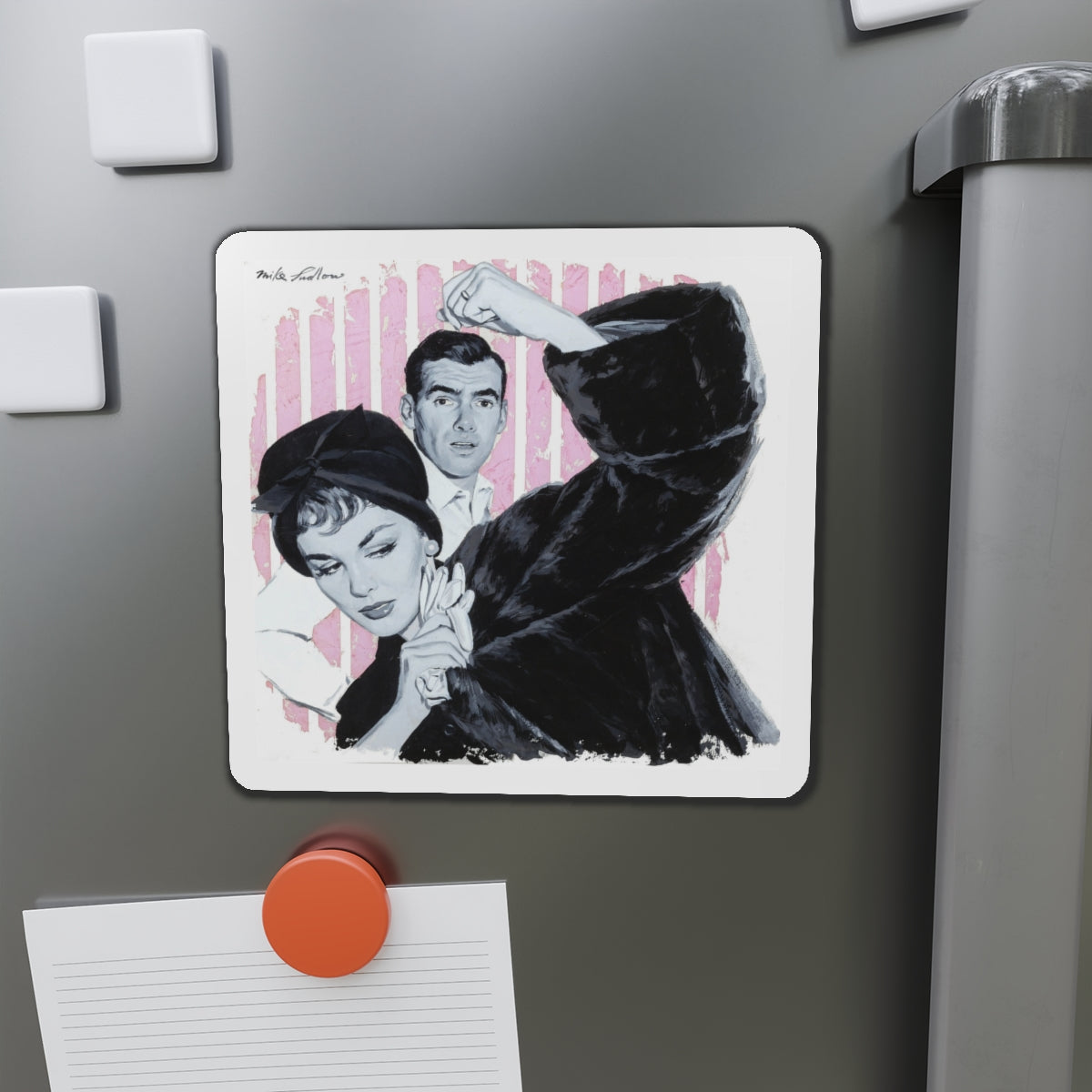 Stormy Day, Woman's Day, February 1959 (Magazine Illustration) Refrigerator Magnet-The Sticker Space