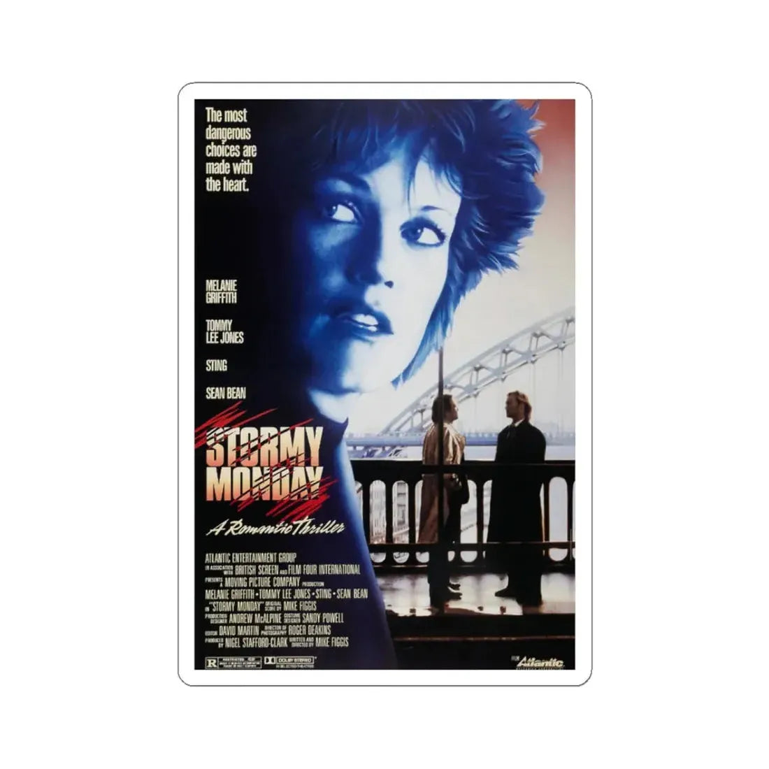 Stormy Monday 1988 Movie Poster - STICKER Vinyl Kiss-Cut Decal 3 Inch White - The Sticker Space