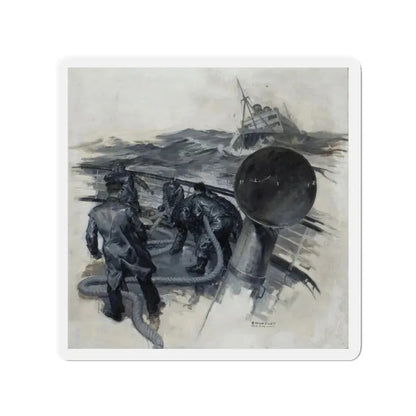 Stormy Seas (Magazine Illustration) Refrigerator Magnet 3 Inch Die-Cut - The Sticker Space