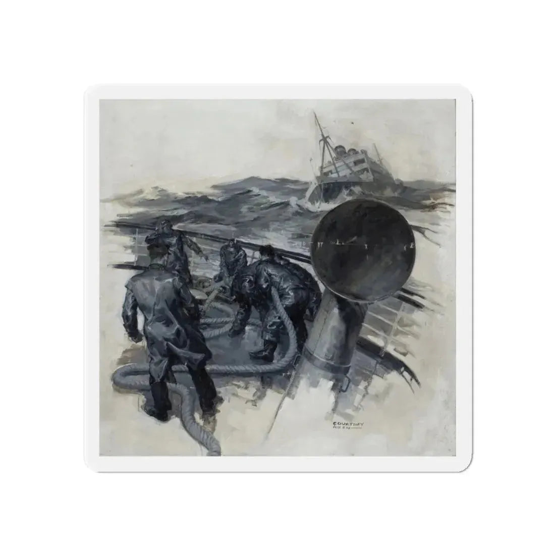 Stormy Seas (Magazine Illustration) Refrigerator Magnet 6 Inch Die-Cut - The Sticker Space