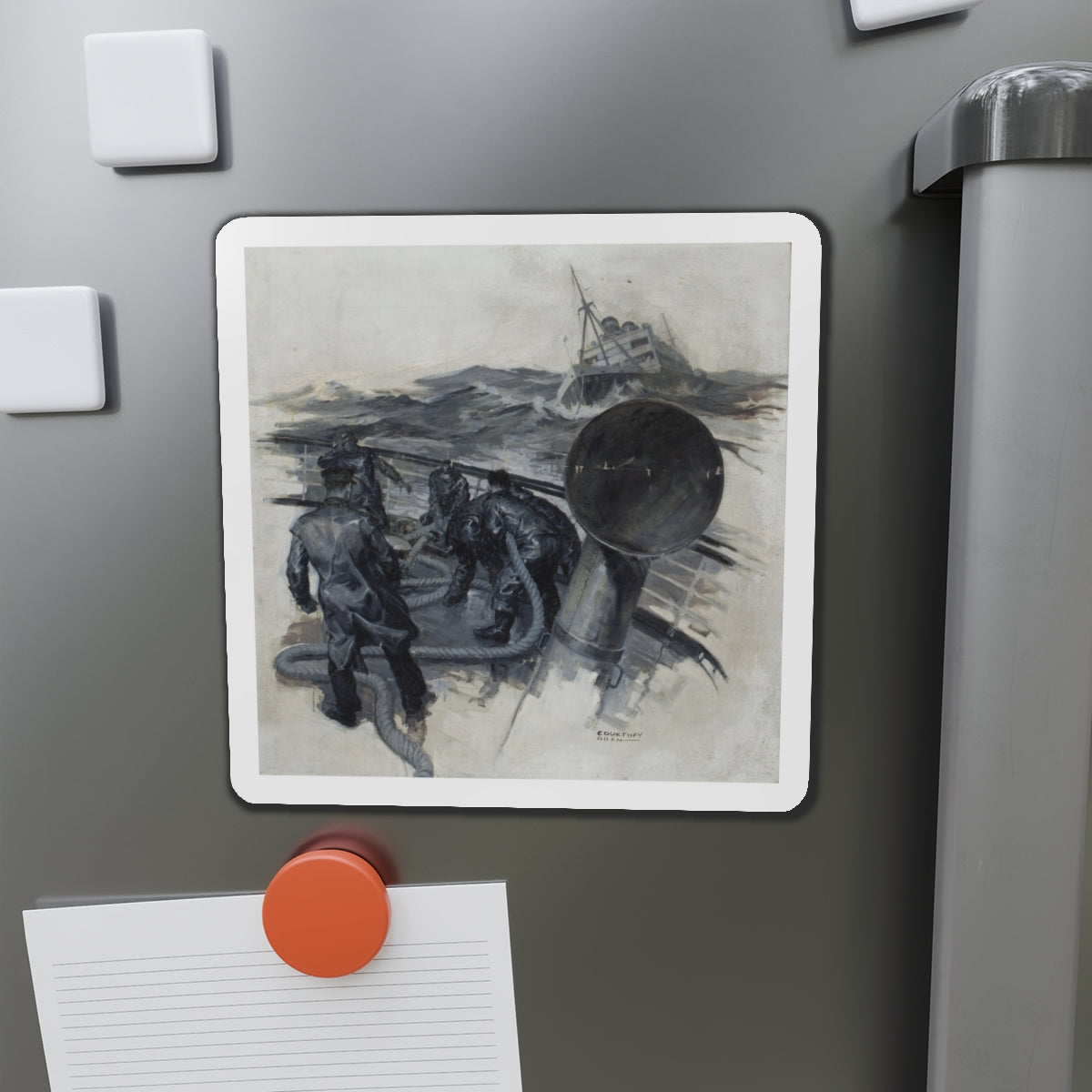 Stormy Seas (Magazine Illustration) Refrigerator Magnet-The Sticker Space