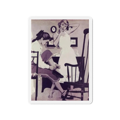 Stormy Weather, Chatelaine, August 1949 (Magazine Illustration) Refrigerator Magnet 3 Inch Die-Cut - The Sticker Space