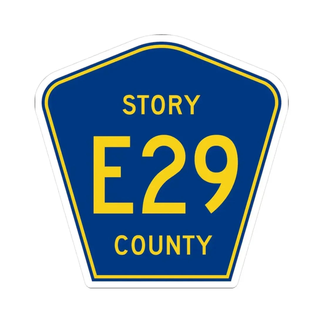 Story County Route E29 IA (Iowa) (Road Sign) STICKER Vinyl Kiss-Cut Decal 3 Inch White - The Sticker Space