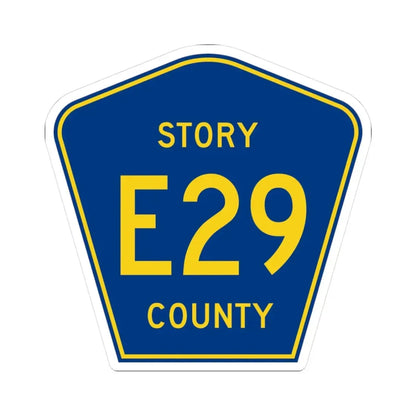 Story County Route E29 IA (Iowa) (Road Sign) STICKER Vinyl Kiss-Cut Decal 3 Inch White - The Sticker Space