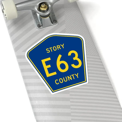 Story County Route E63 IA (Iowa) (Road Sign) STICKER Vinyl Kiss-Cut Decal - The Sticker Space