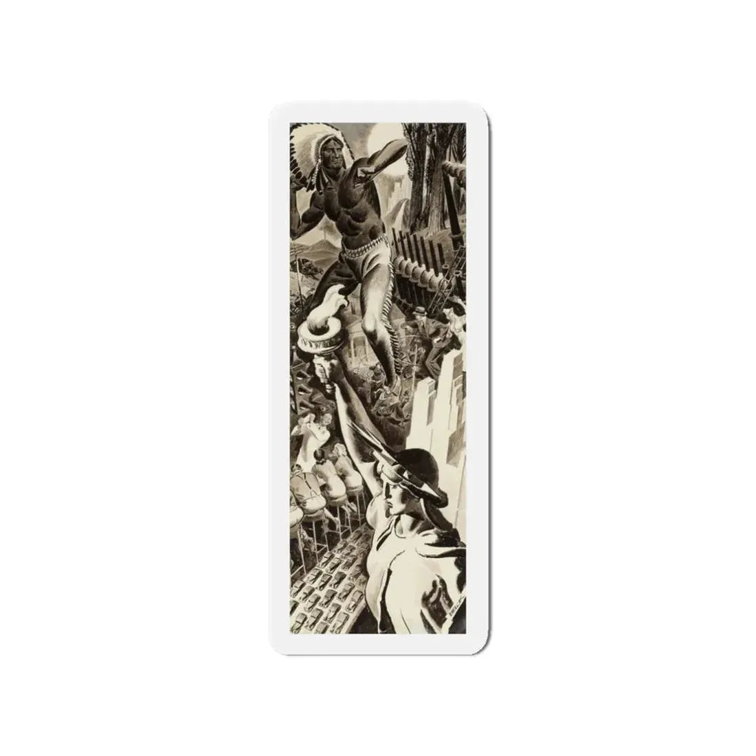 Story illustration (1)_1 (Magazine Illustration) Refrigerator Magnet 3 Inch Die-Cut - The Sticker Space