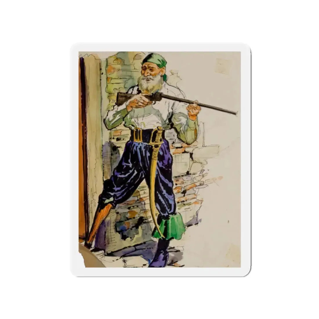 Story illustration (1) (Magazine Illustration) Refrigerator Magnet 2 Inch Die-Cut - The Sticker Space