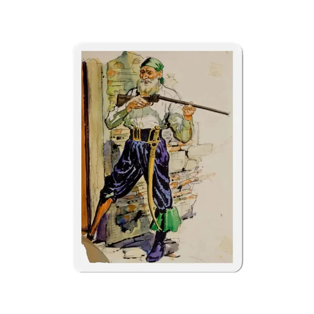 Story illustration (1) (Magazine Illustration) Refrigerator Magnet 3 Inch Die-Cut - The Sticker Space