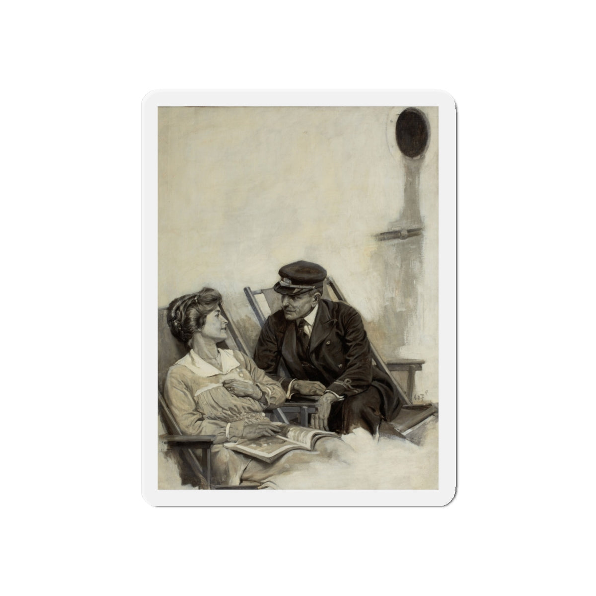 Story illustration, 1917 (Magazine Illustration) Refrigerator Magnet-6 × 6"-The Sticker Space