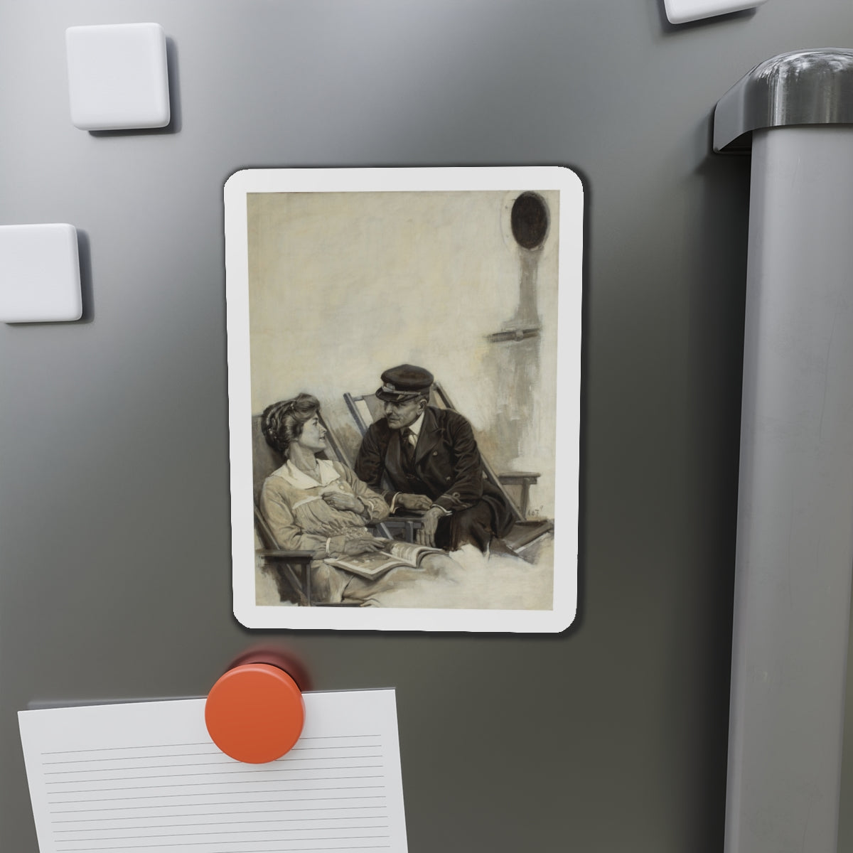 Story illustration, 1917 (Magazine Illustration) Refrigerator Magnet-The Sticker Space