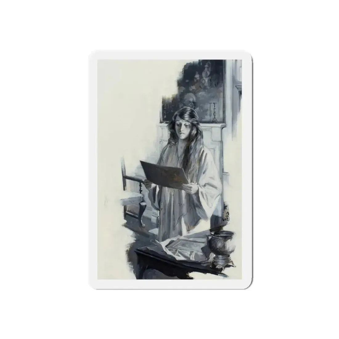 Story illustration, 1919 (1) (Magazine Illustration) Refrigerator Magnet 5 Inch Die-Cut - The Sticker Space