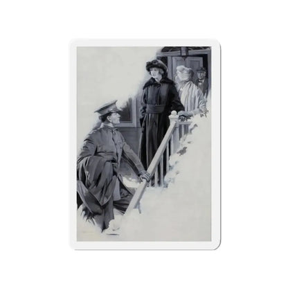 Story illustration, 1919 (2) (Magazine Illustration) Refrigerator Magnet 2 Inch Die-Cut - The Sticker Space