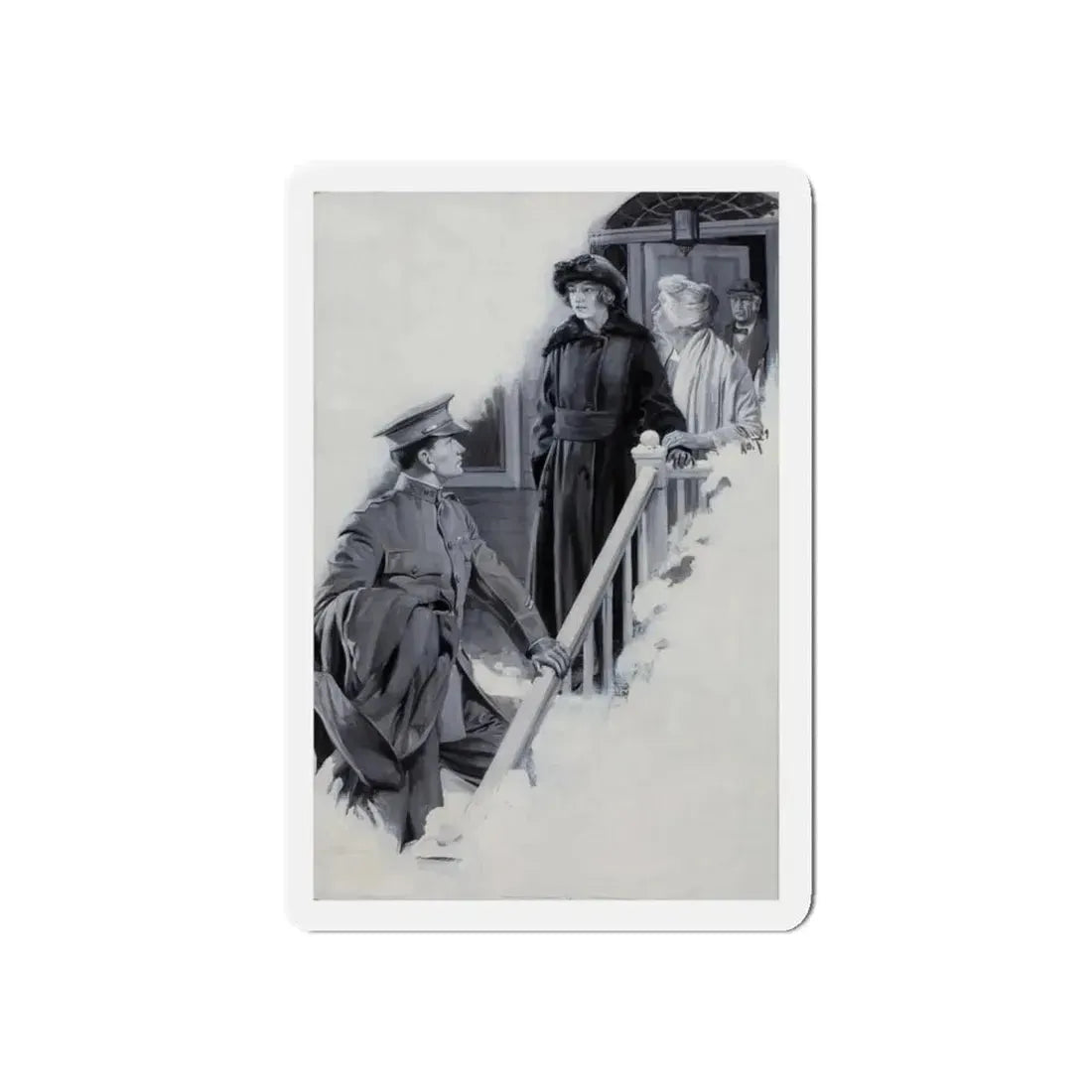 Story illustration, 1919 (2) (Magazine Illustration) Refrigerator Magnet 5 Inch Die-Cut - The Sticker Space