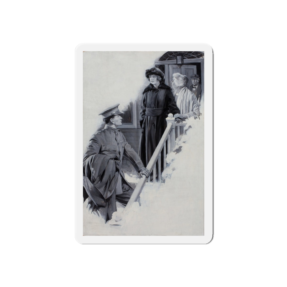 Story illustration, 1919 (2) (Magazine Illustration) Refrigerator Magnet-6 × 6"-The Sticker Space