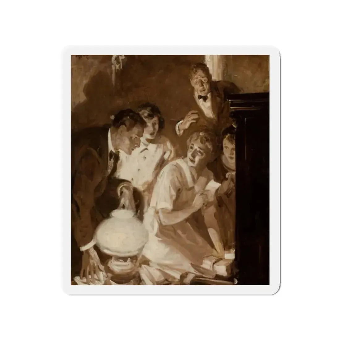 Story illustration, 1927 (Magazine Illustration) Refrigerator Magnet 2 Inch Die-Cut - The Sticker Space