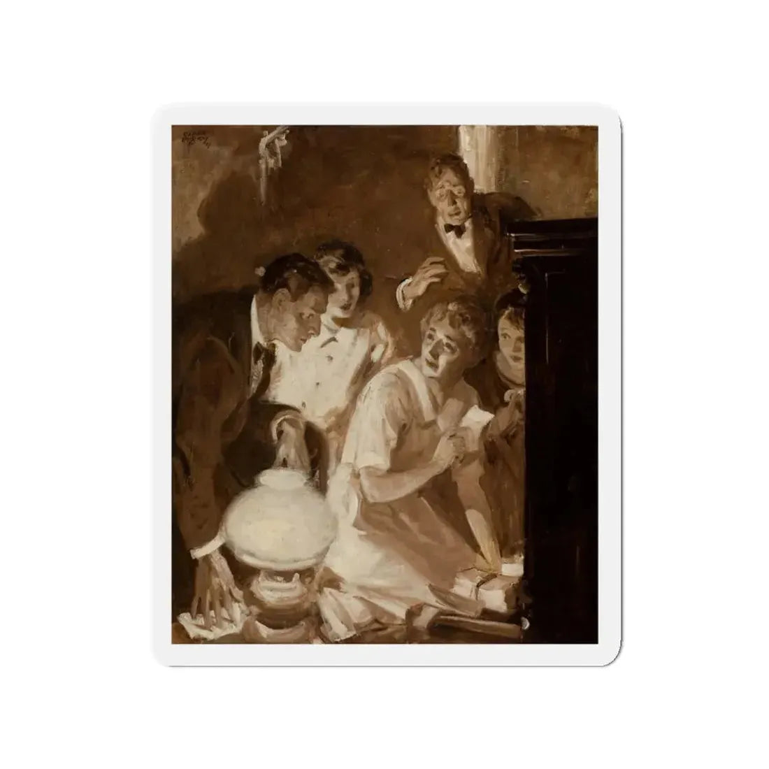 Story illustration, 1927 (Magazine Illustration) Refrigerator Magnet 3 Inch Die-Cut - The Sticker Space