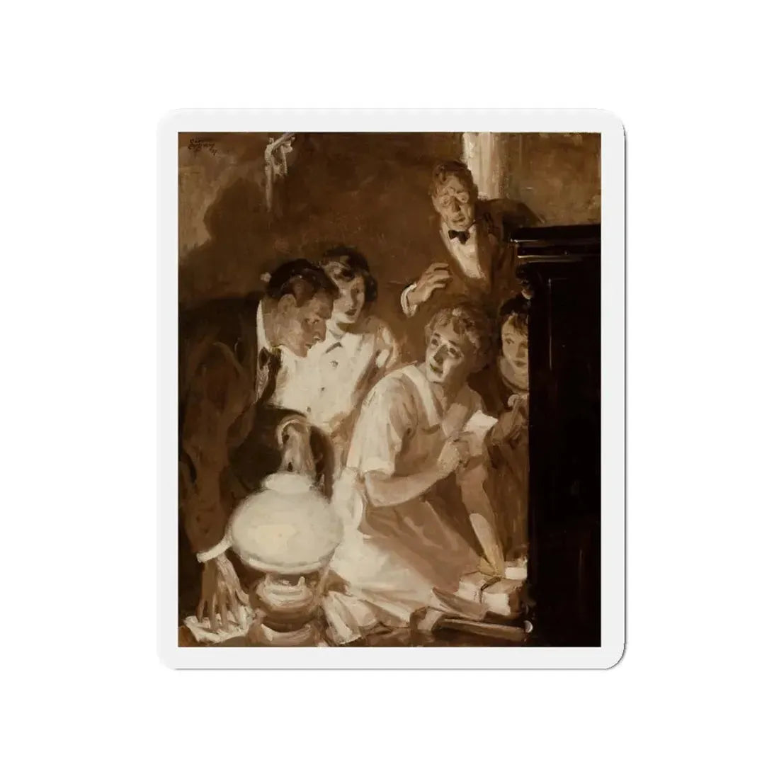 Story illustration, 1927 (Magazine Illustration) Refrigerator Magnet 4 Inch Die-Cut - The Sticker Space