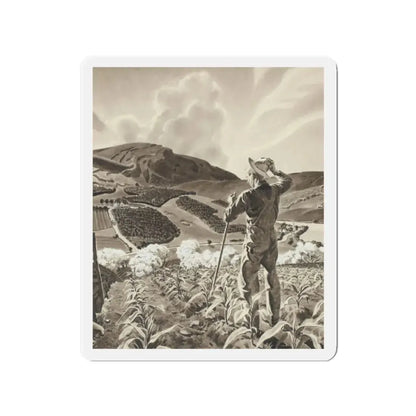 Story illustration (2)_1 (Magazine Illustration) Refrigerator Magnet 2 Inch Die-Cut - The Sticker Space