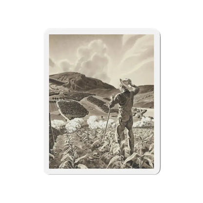 Story illustration (2)_1 (Magazine Illustration) Refrigerator Magnet 4 Inch Die-Cut - The Sticker Space