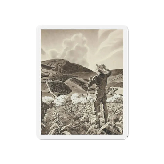 Story illustration (2)_1 (Magazine Illustration) Refrigerator Magnet 6 Inch Die-Cut - The Sticker Space