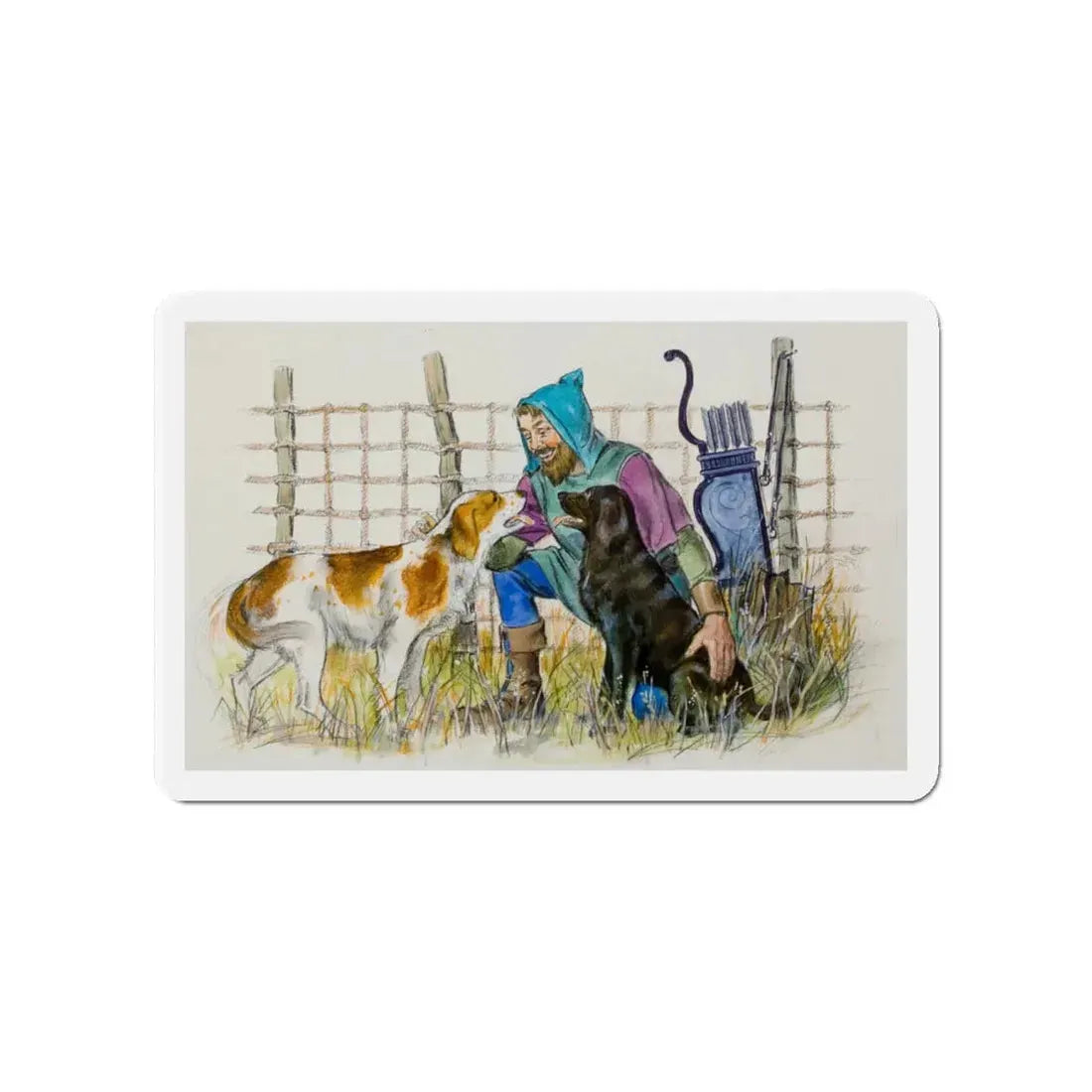 Story illustration (2) (Magazine Illustration) Refrigerator Magnet 4 Inch Die-Cut - The Sticker Space
