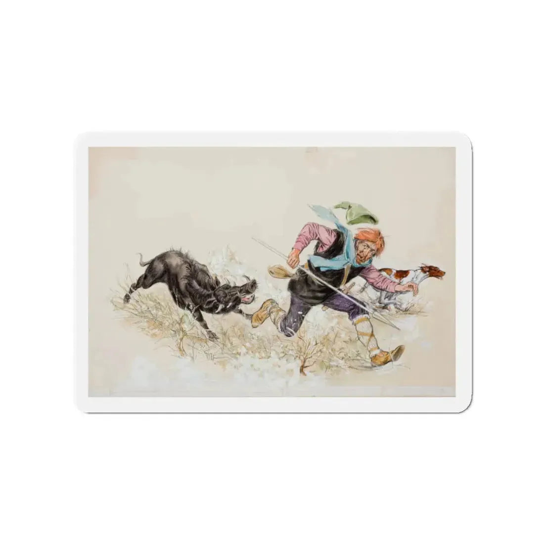 Story illustration (3) (Magazine Illustration) Refrigerator Magnet 3 Inch Die-Cut - The Sticker Space