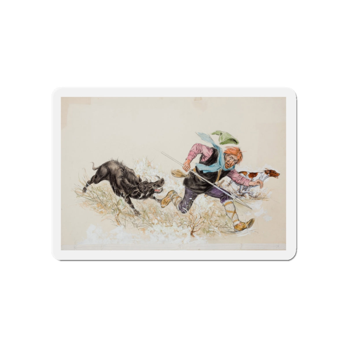 Story illustration (3) (Magazine Illustration) Refrigerator Magnet-5" x 5"-The Sticker Space