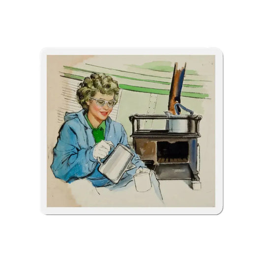 Story illustration, January 1959 (Magazine Illustration) Refrigerator Magnet 6 Inch Die-Cut - The Sticker Space