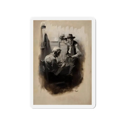 Story illustration (Magazine Illustration) Refrigerator Magnet 2 Inch Die-Cut - The Sticker Space