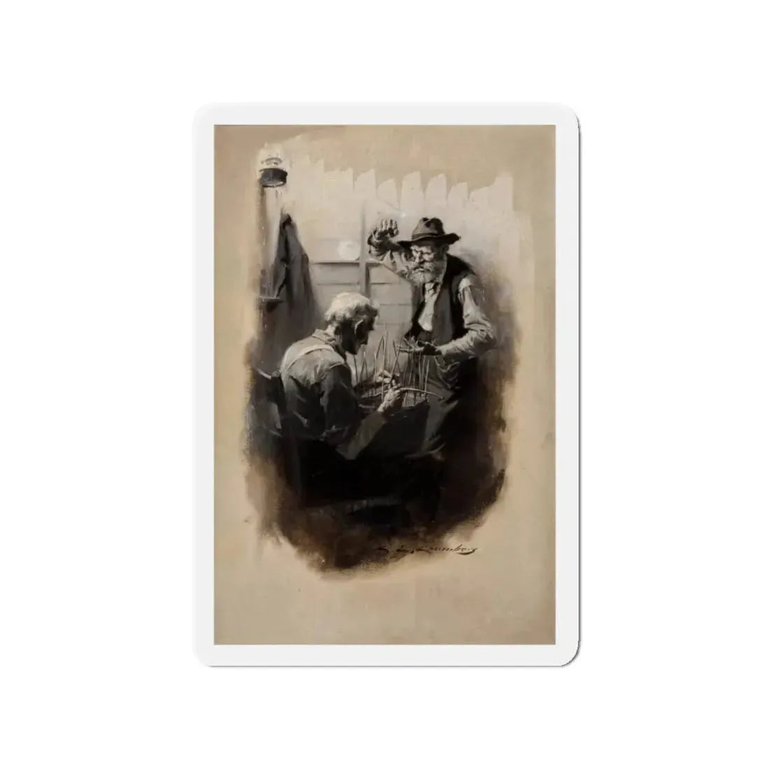 Story illustration (Magazine Illustration) Refrigerator Magnet 3 Inch Die-Cut - The Sticker Space