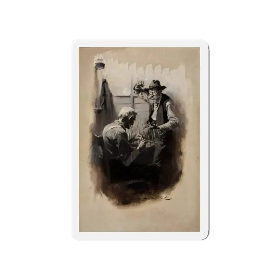 Story illustration (Magazine Illustration) Refrigerator Magnet 4 Inch Die-Cut - The Sticker Space