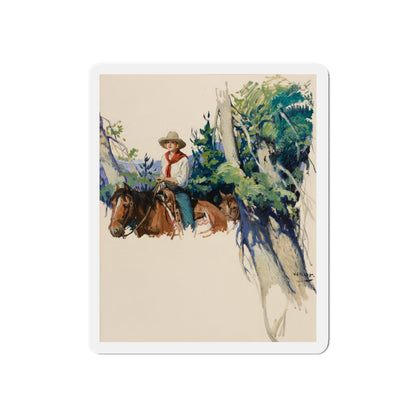 Story Illustration of a Cowgirl (Magazine Illustration) Refrigerator Magnet-6 × 6"-The Sticker Space