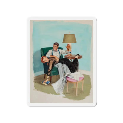 Story illustration_1 (Magazine Illustration) Refrigerator Magnet 3 Inch Die-Cut - The Sticker Space