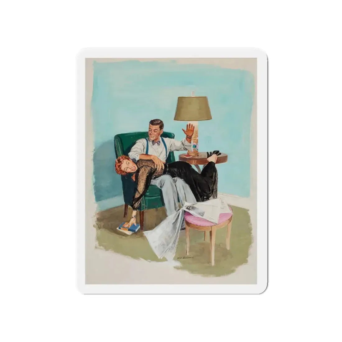 Story illustration_1 (Magazine Illustration) Refrigerator Magnet 4 Inch Die-Cut - The Sticker Space