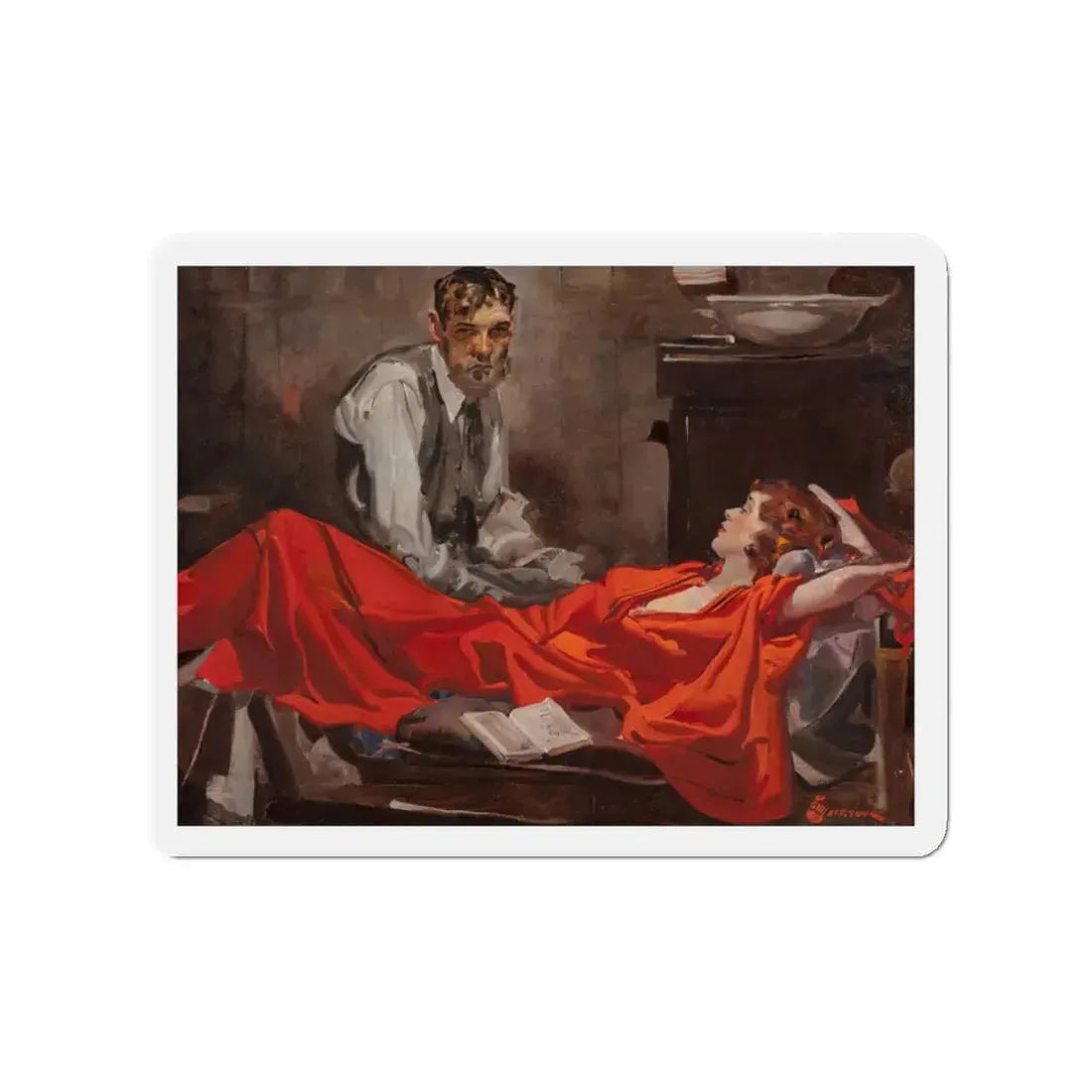 Story illustration_3 (Magazine Illustration) Refrigerator Magnet 3 Inch Die-Cut - The Sticker Space