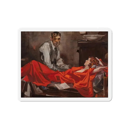 Story illustration_3 (Magazine Illustration) Refrigerator Magnet 3 Inch Die-Cut - The Sticker Space