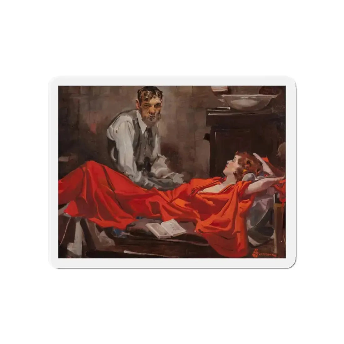 Story illustration_3 (Magazine Illustration) Refrigerator Magnet 4 Inch Die-Cut - The Sticker Space